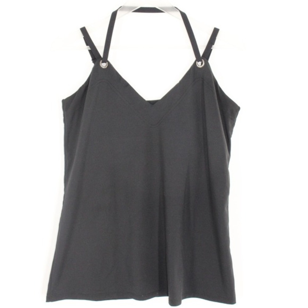 Fabletics Tank‎ Top Triple Strap V-Neck Crossover XL Black